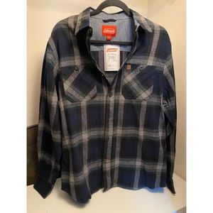 Mens Coleman Navy Blue & Green Flannel
